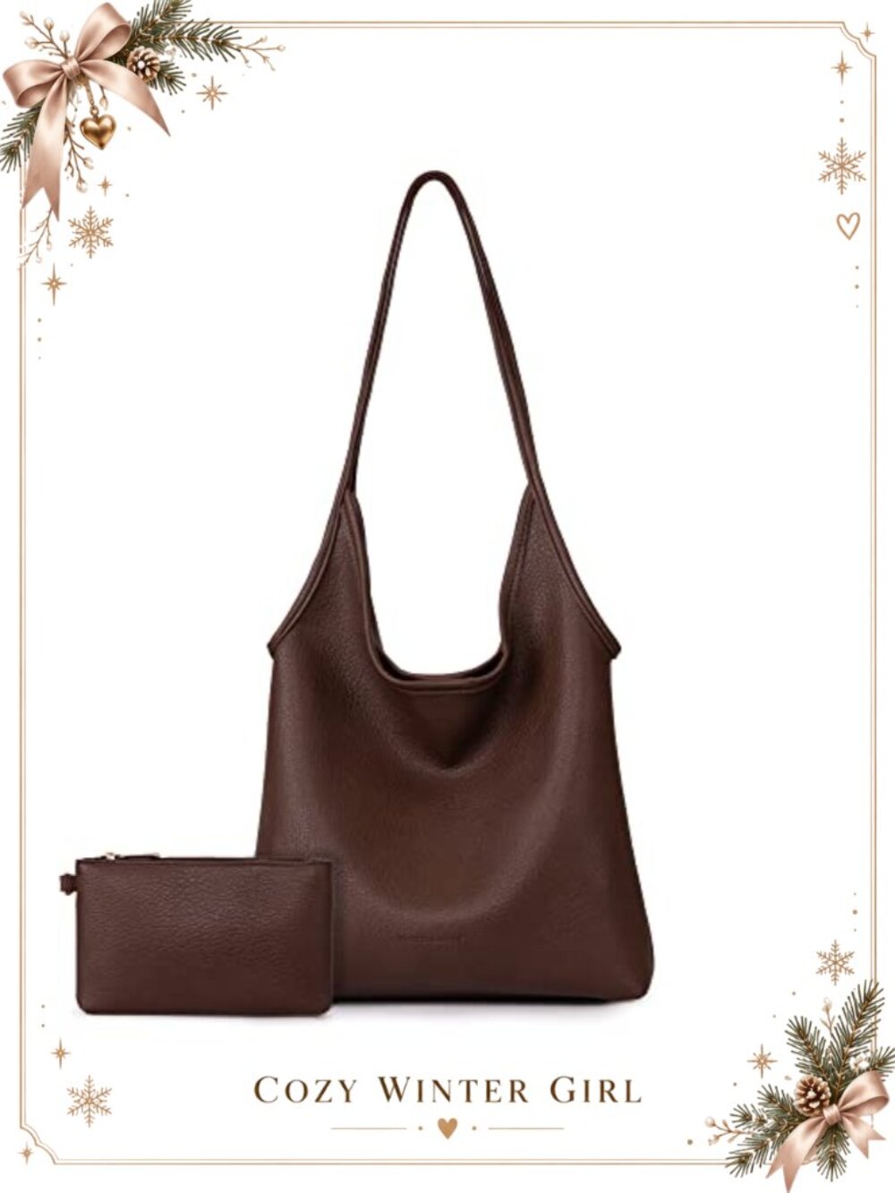 Soft Vegan Leather Slouchy Hobo Shoulder Bag Top Handle Handbag
